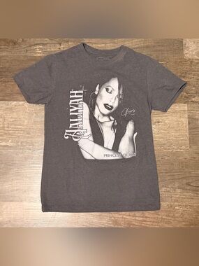 Y2K Aaliyah Graphic Tee in Heather Gray